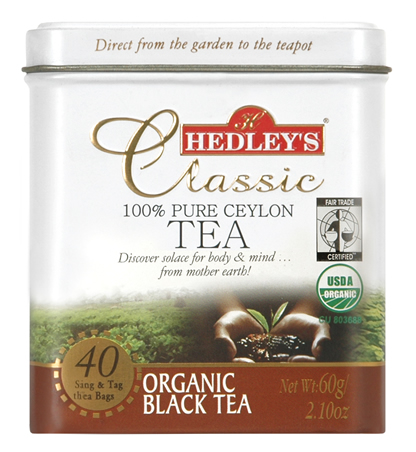 Hedley`s Classic 40ct Organic Black Tea Metal Can